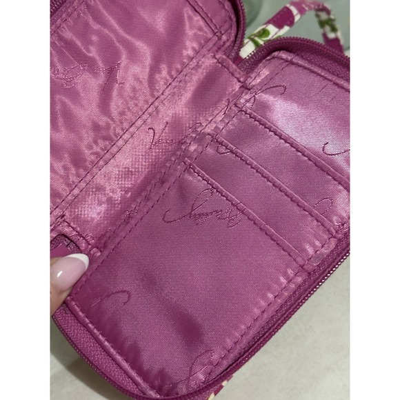Vera Bradley Julep Tulip Wallet Wristlet Zip Organizer ID Holder Pink Green - Picture 6 of 6